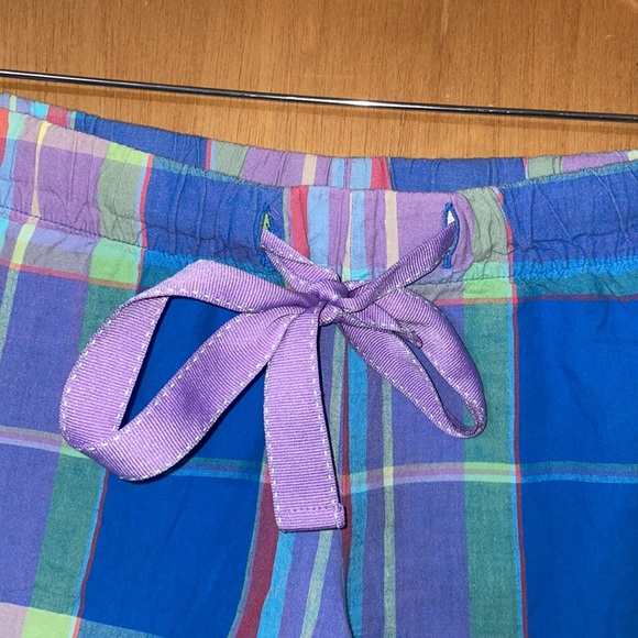 •OLD NAVY•BLUE PLAID PAJAMA SHORTS W/ ELASTIC WAISTBAND & DRAWSTRING SIZE LARGE - Picture 4 of 7